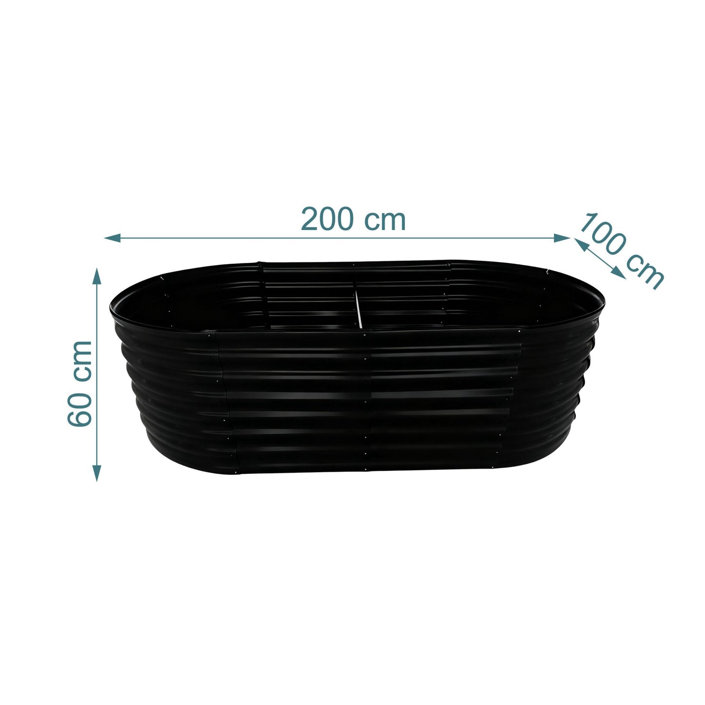 Half-Round Metal Raised Garden Bed, Galvanized