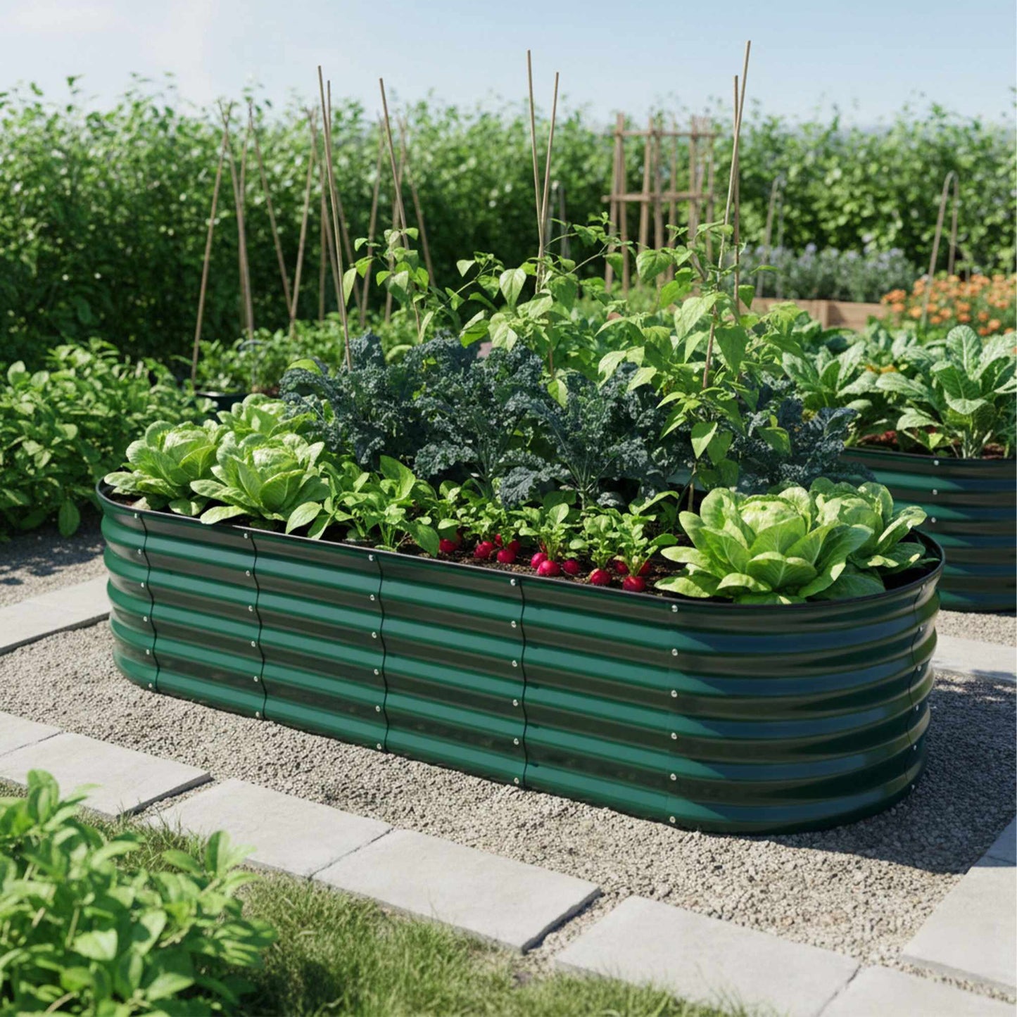 Half-Round Metal Raised Garden Bed for Vegetables