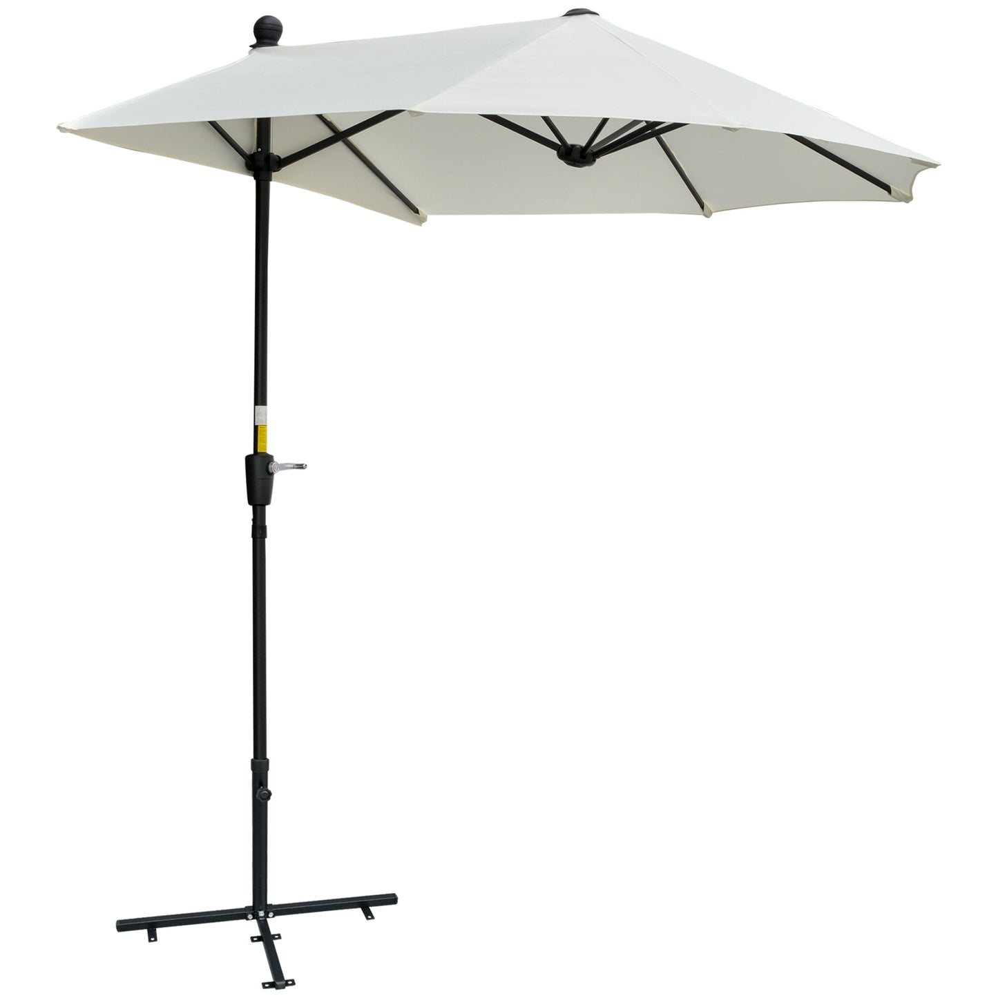 Half-Round Patio Umbrella, Cream, 190x200x240 cm