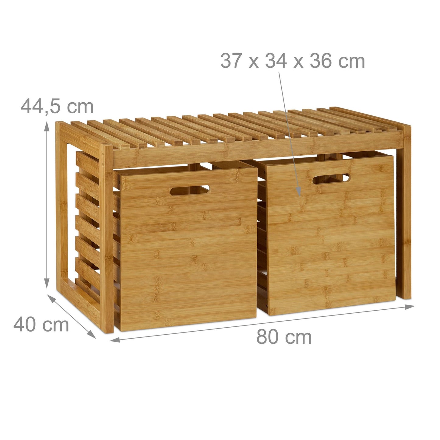 Hall bench with bamboo storage