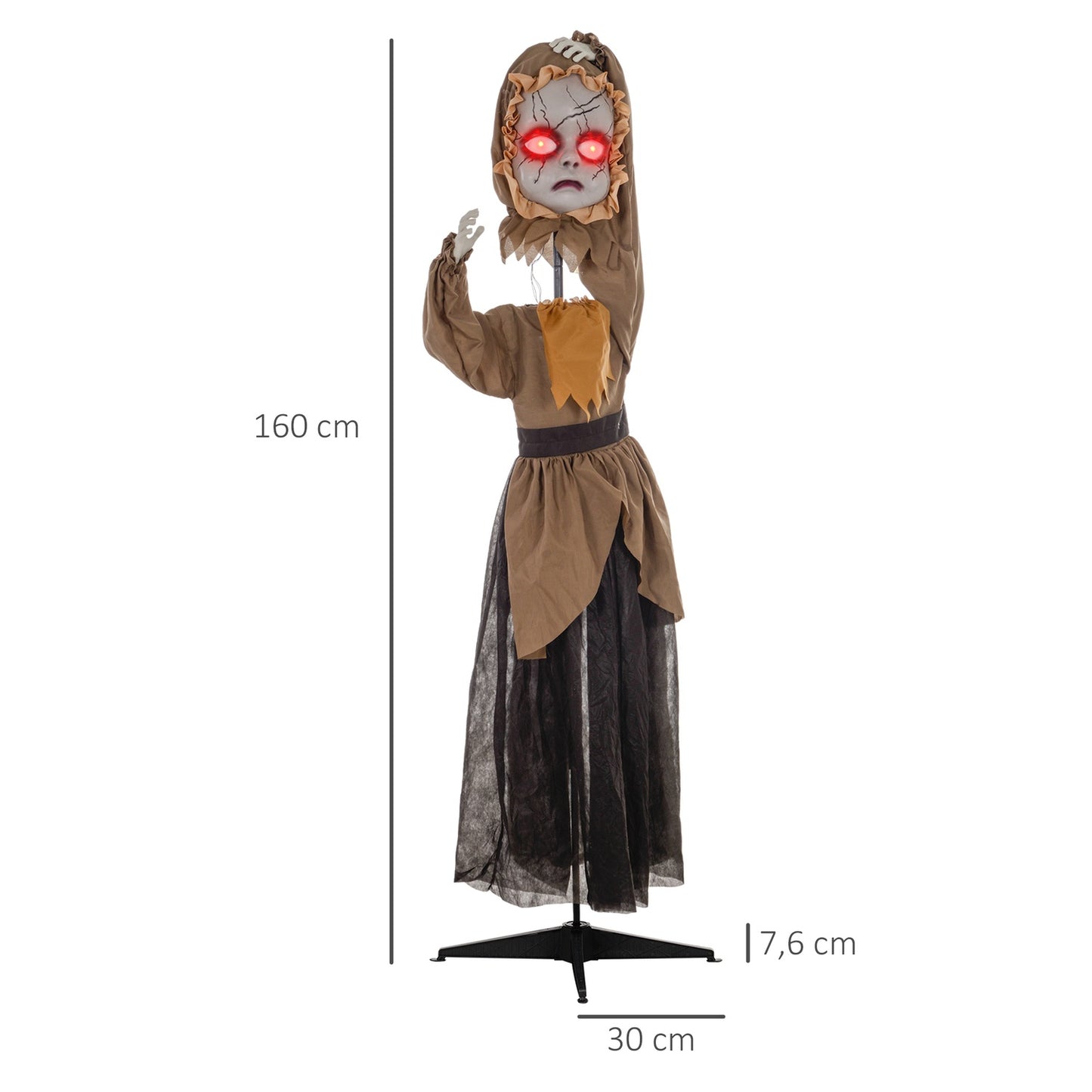 Halloween Animatronic Prop, Jumping Head, Red Eyes