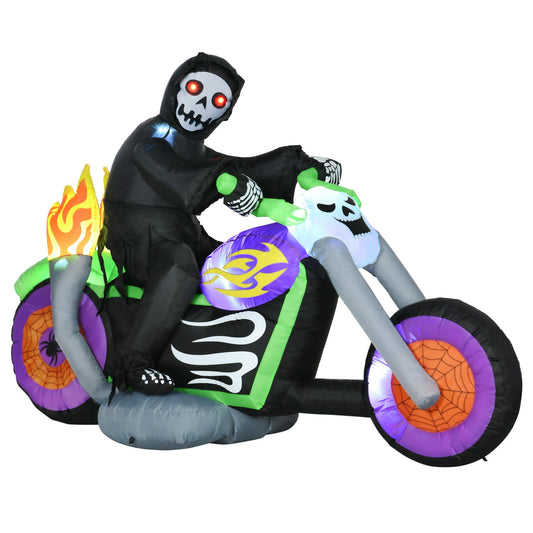 Halloween Inflatable Ghost Biker with LED lights, 1.44m