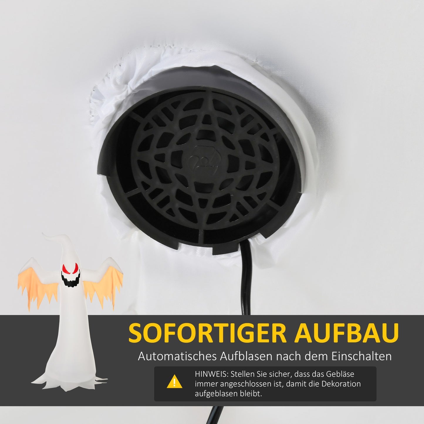 Inflatable Halloween Ghost, 2.4M, LED lit, weatherproof
