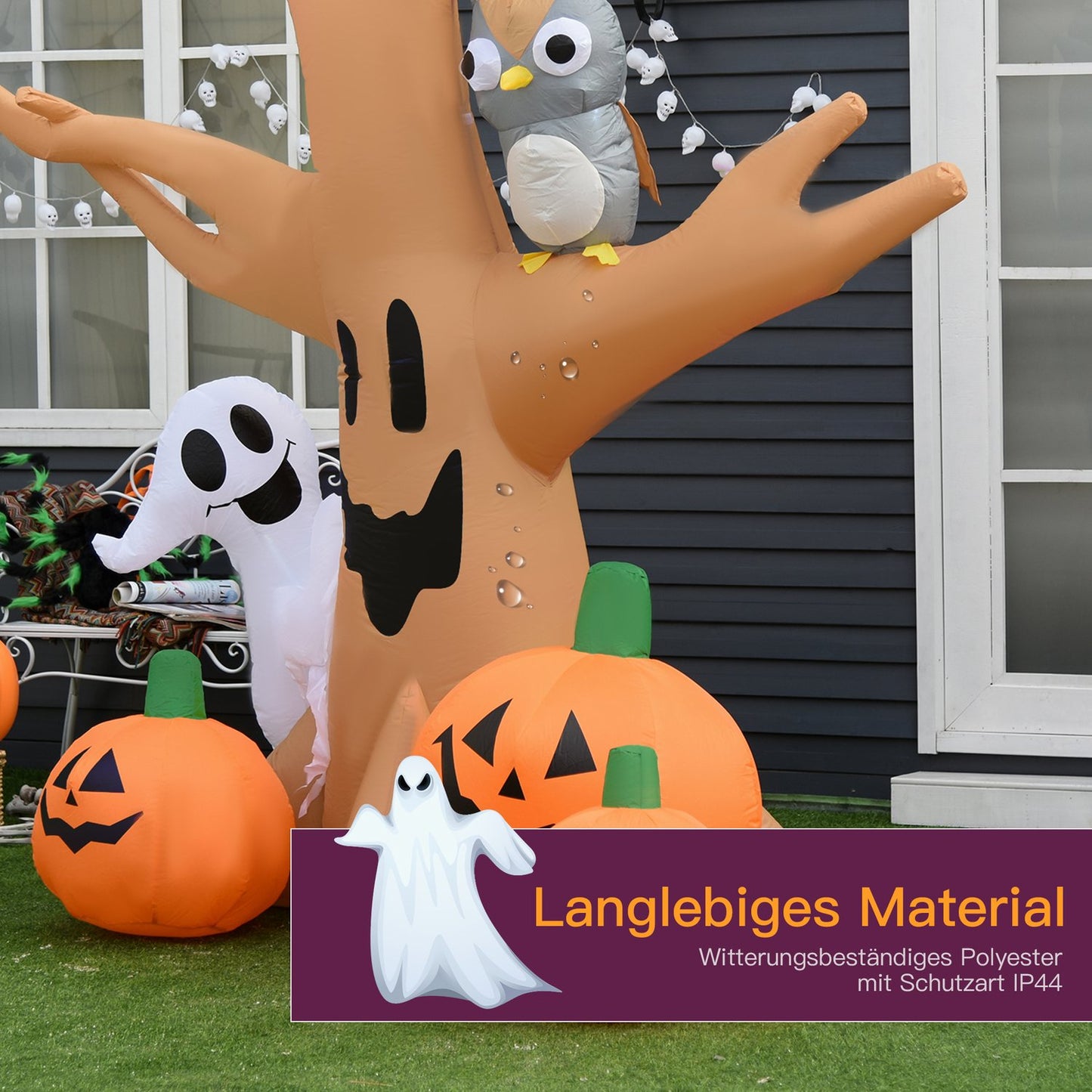 Halloween Inflatable Ghost Light Up - 120/240 cm Decoration