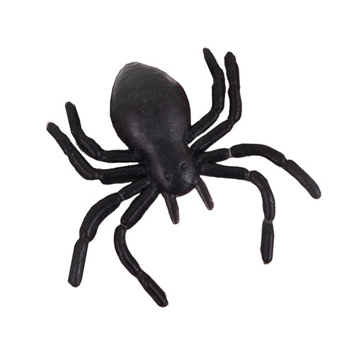 Halloween Plastic Spiders, 10 Pcs, 3x3 cm, Black
