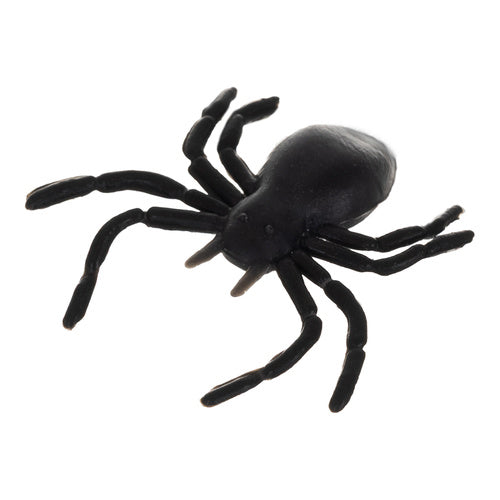 Halloween Plastic Spiders, 10 Pcs, 3x3 cm, Black