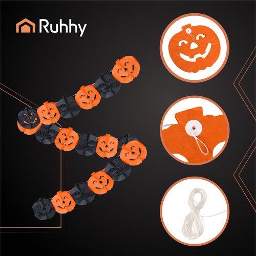 Halloween Pumpkin Garland, 3m Paper Decoration