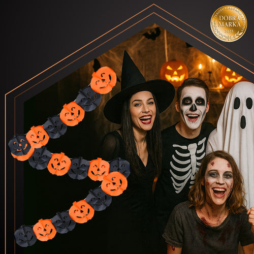 Halloween Pumpkin Garland, 3m Paper Decoration