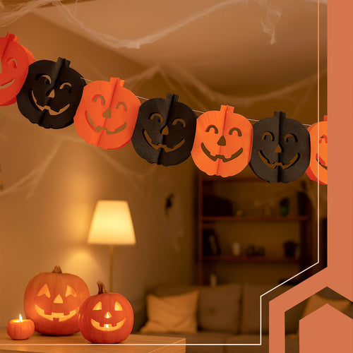 Halloween Pumpkin Garland, 3m Paper Decoration