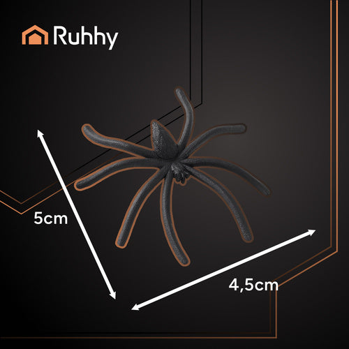 Halloween Spider Web with 2 Spiders, Stretchable, White