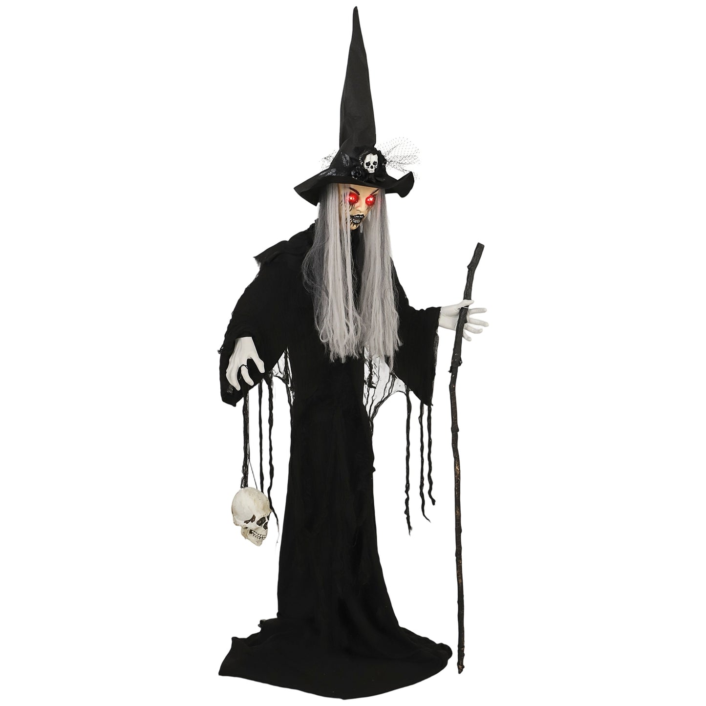 Halloween Witch Decoration, 170 cm, LED Lights, Sound