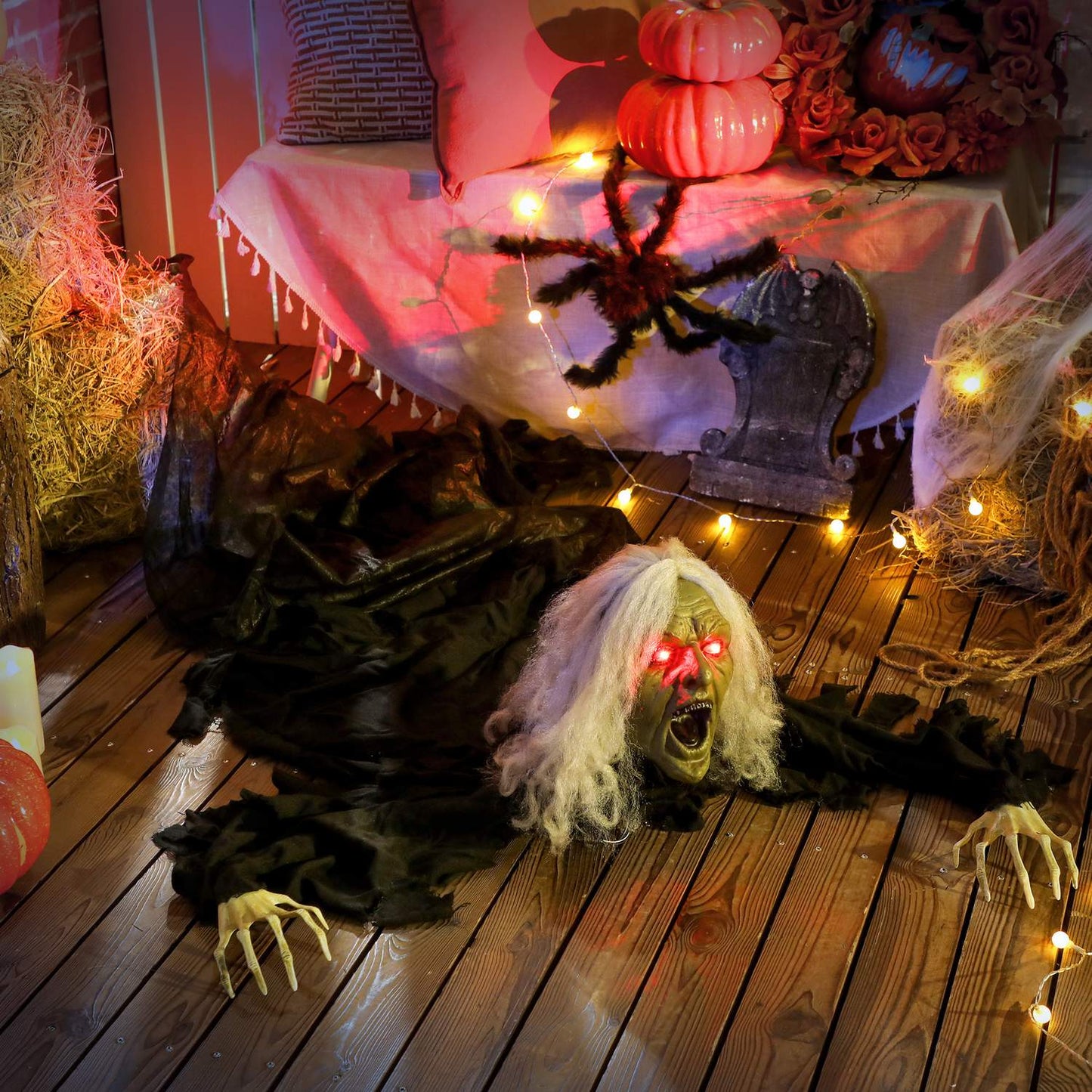 Halloween Zombie Decoration, 183cm with LED Lights & Sound