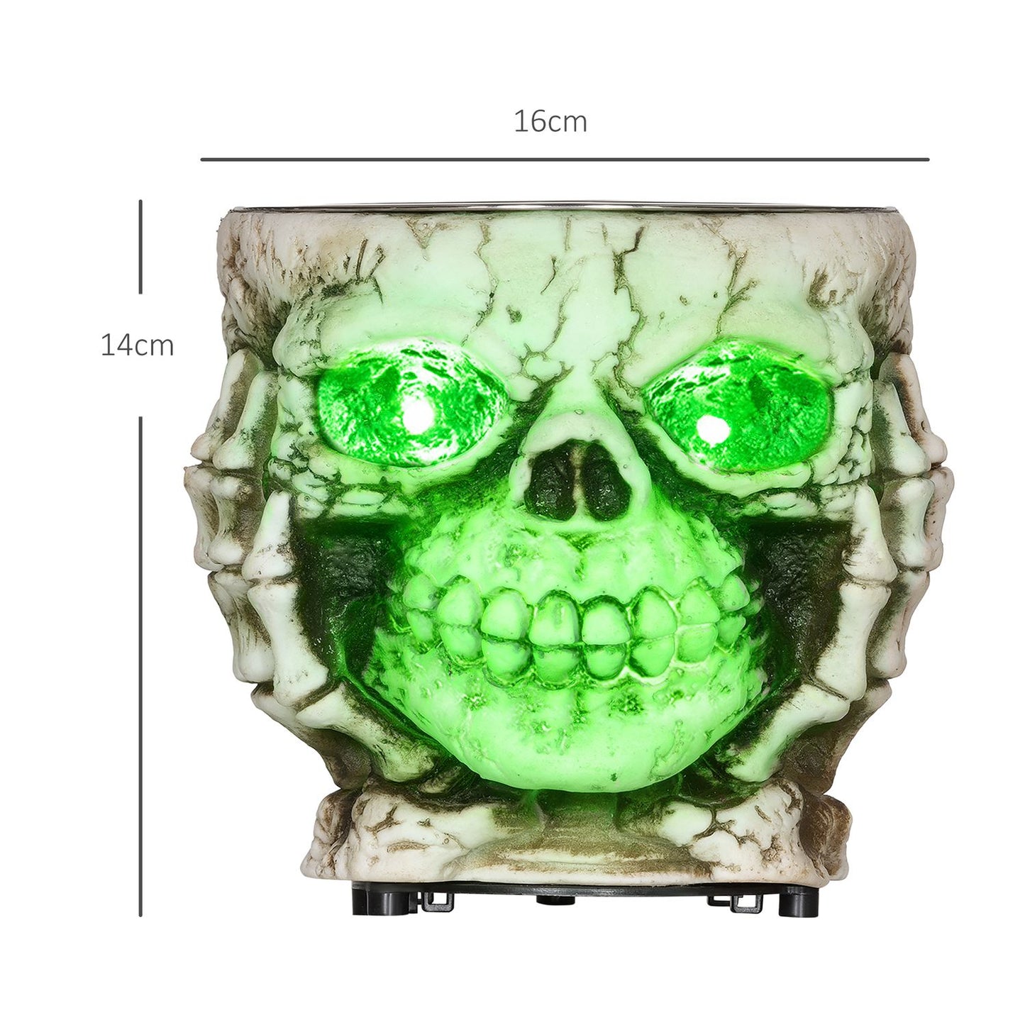 Halloween Skeleton Decoration with Light & Sound, Ø16cm Steel