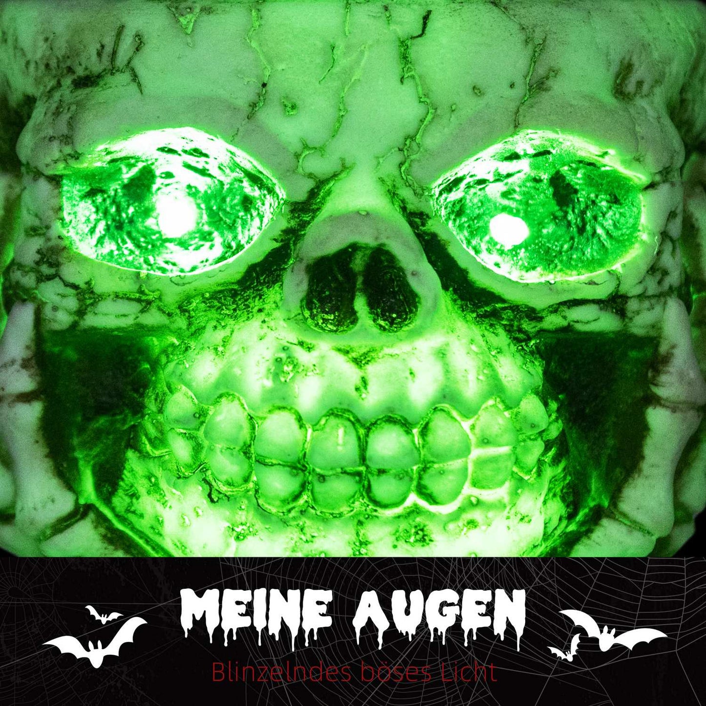 Halloween Skeleton Decoration with Light & Sound, Ø16cm Steel