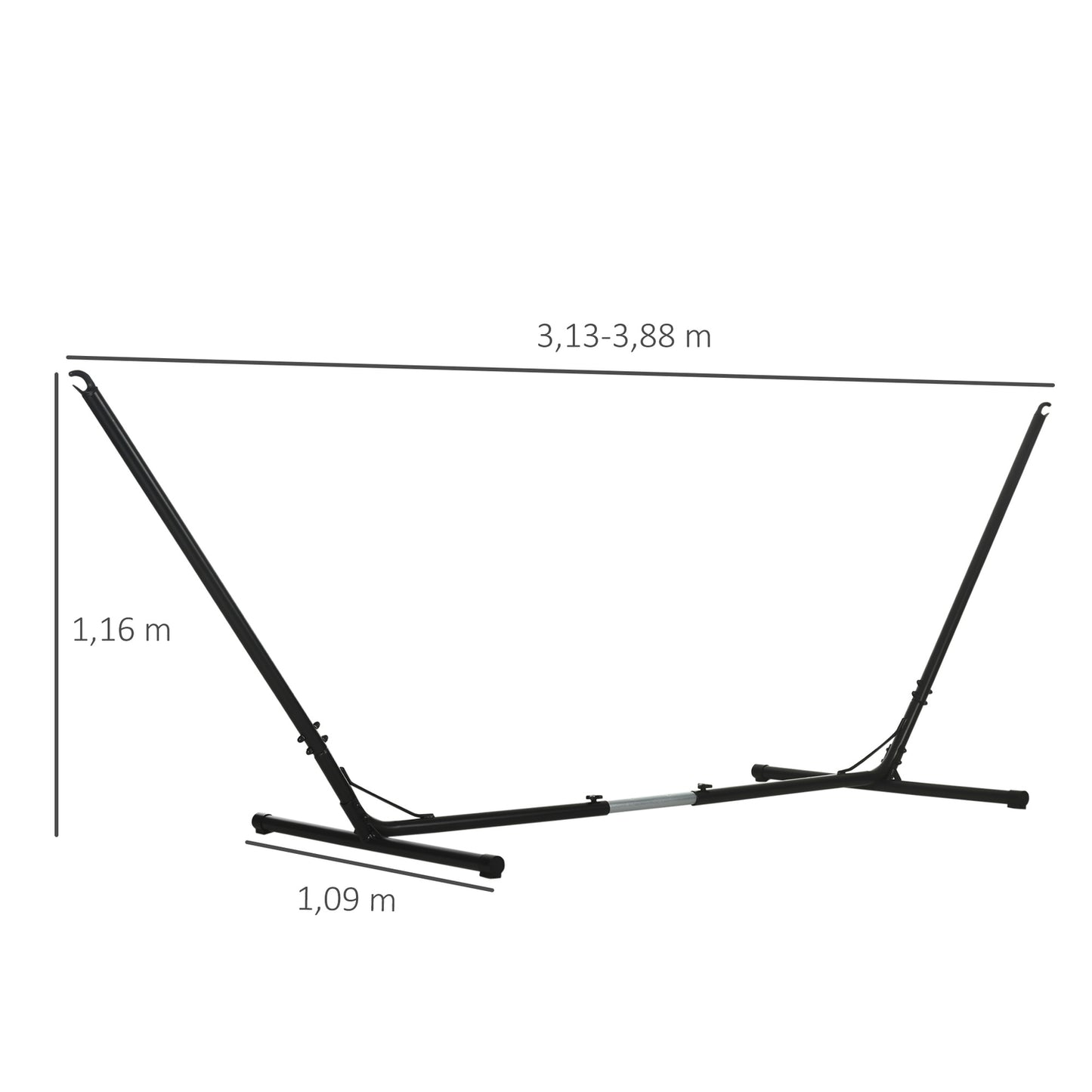 Adjustable metal hammock for garden and beach, capacity 120 kg