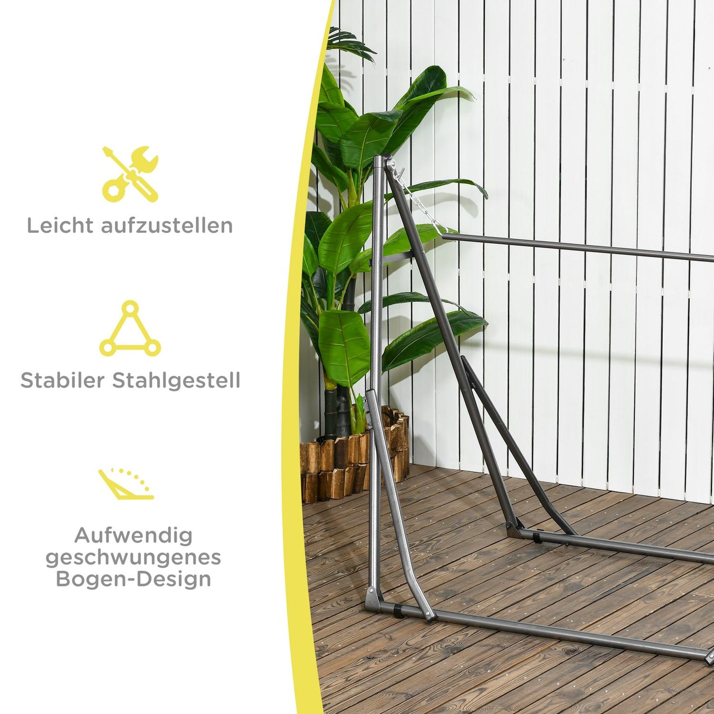 Foldable 2-in-1 hammock frame with clothes hanger, 120 kg capacity