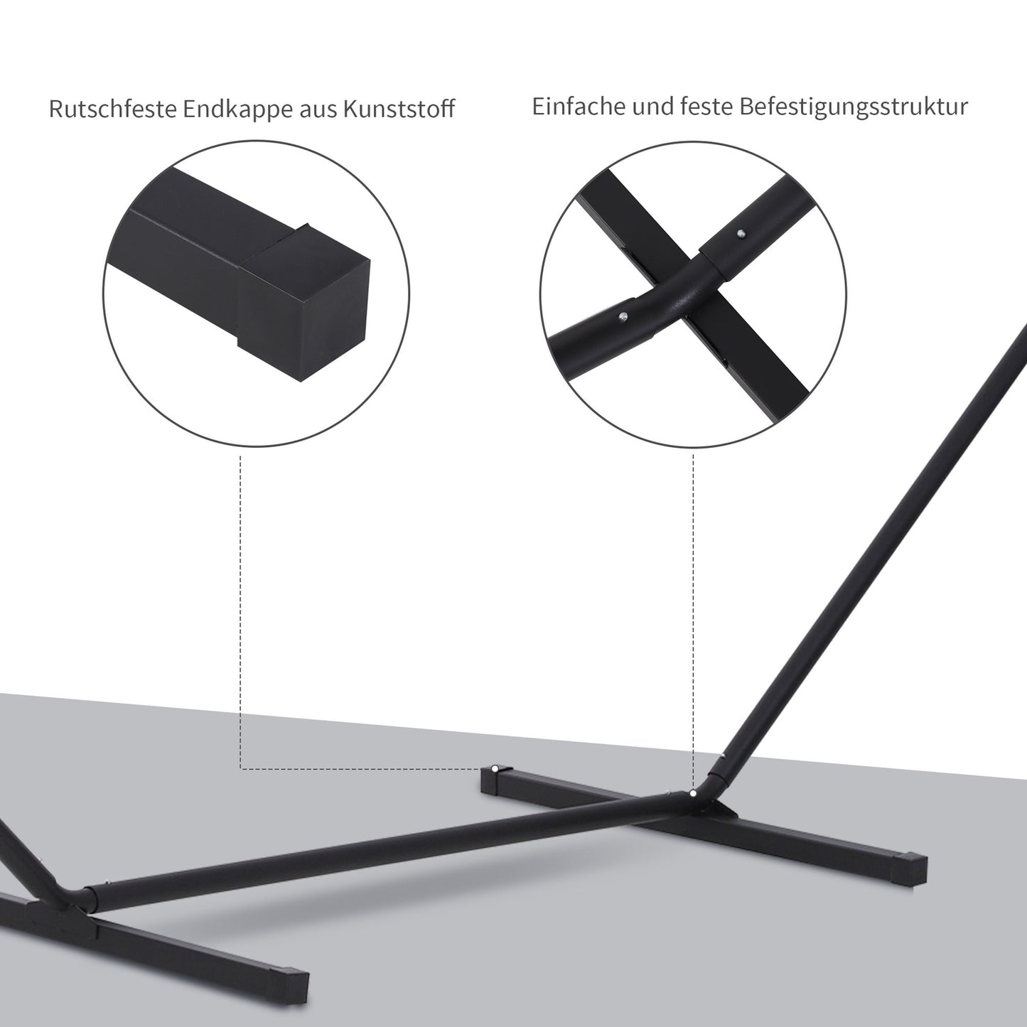 Metal hammock with hooks for garden - 120 kg capacity