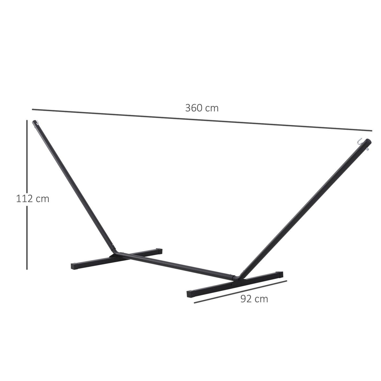 Metal hammock with hooks for garden - 120 kg capacity