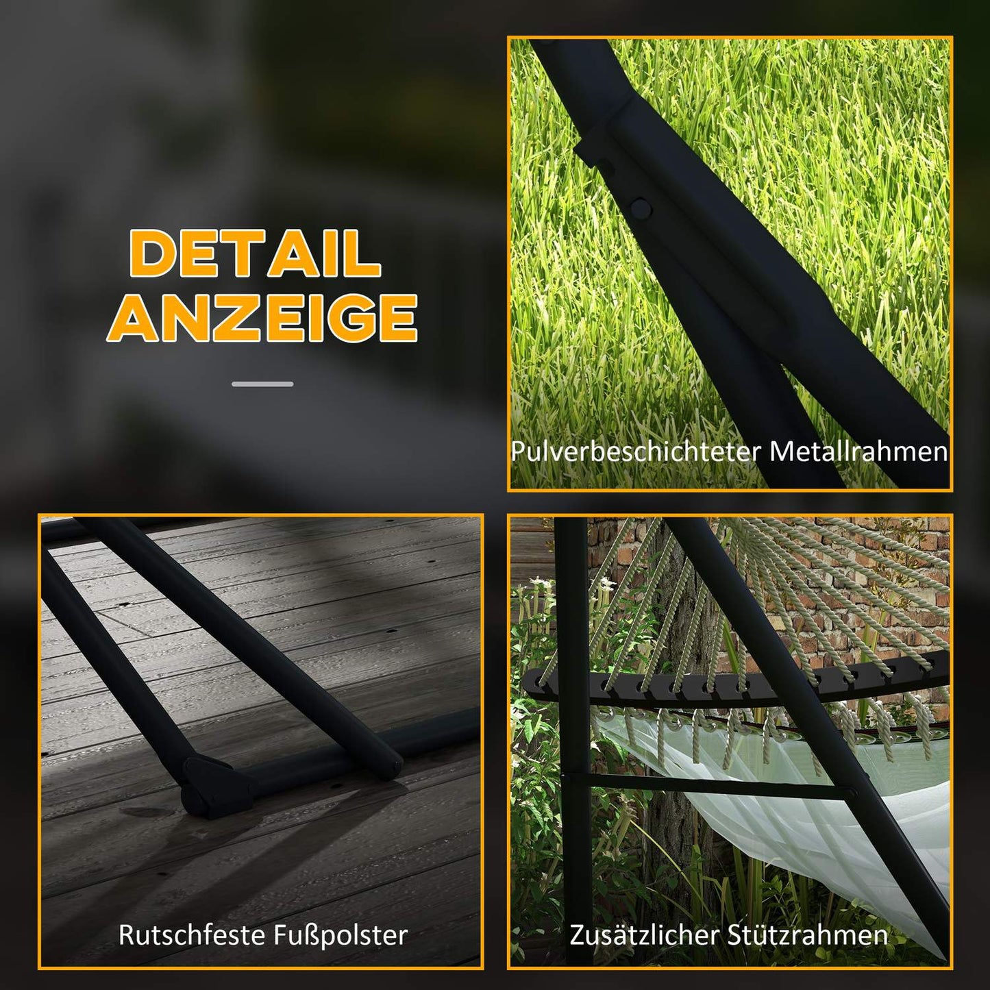 Steel hammocks with hammock, capacity 120 kg