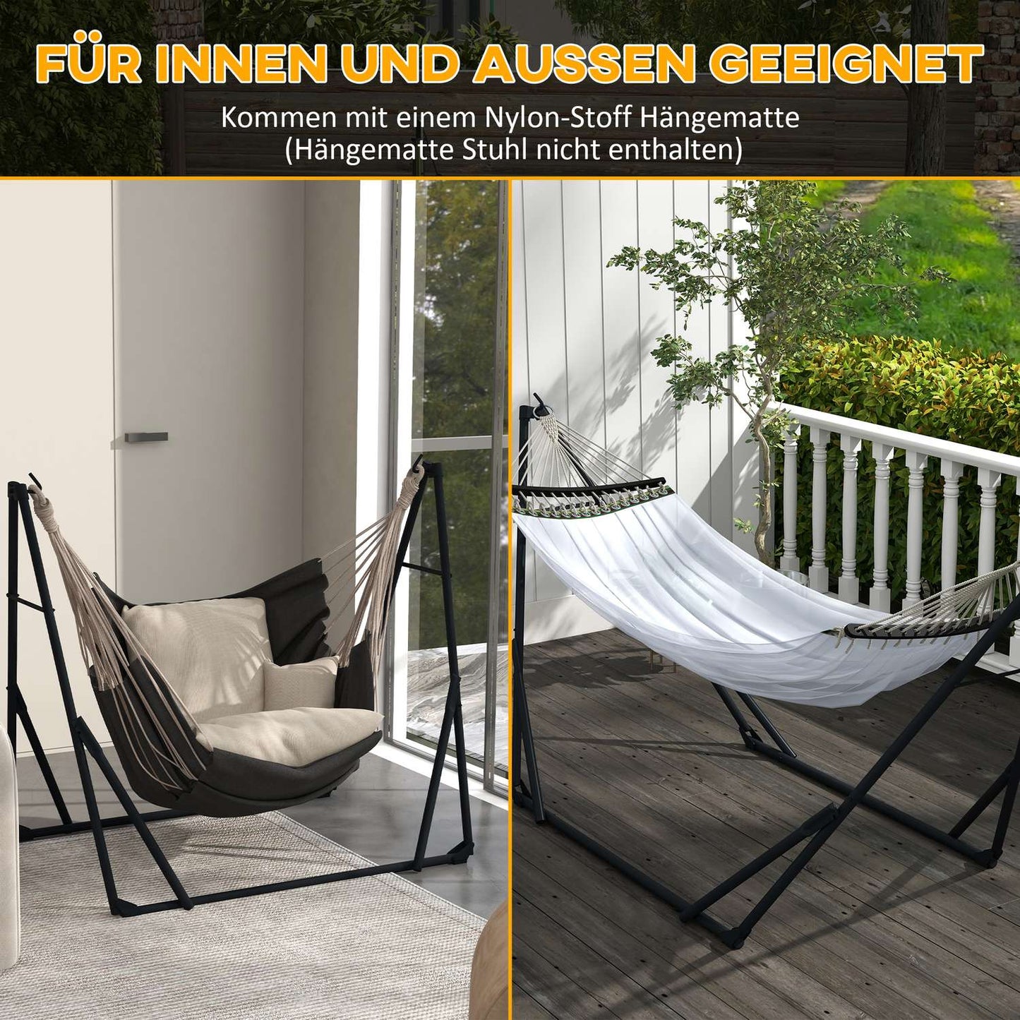 Steel hammocks with hammock, capacity 120 kg