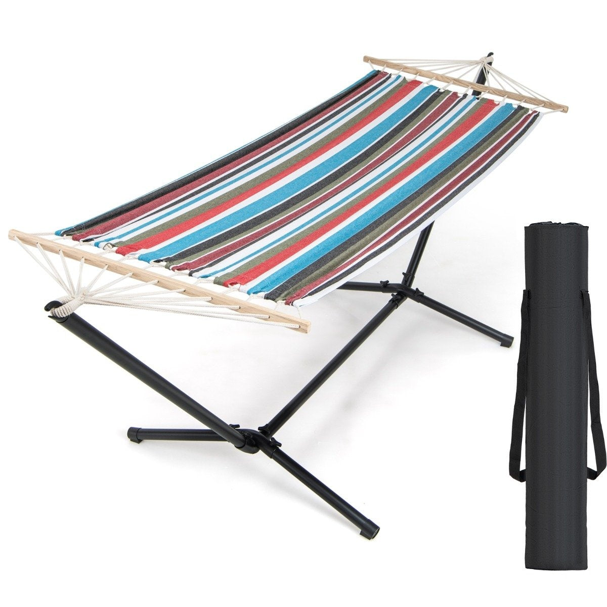 Hammock with Stand & Carry Bag & Soft Sleeping Mat Outdoor Hammock Bed