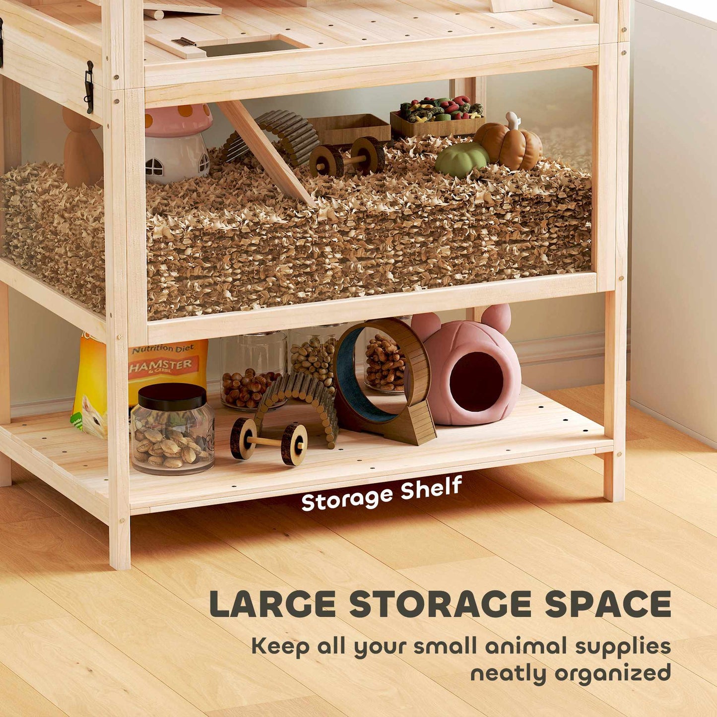 Hamster Cage with 3 Levels, Accessories, Easy Clean