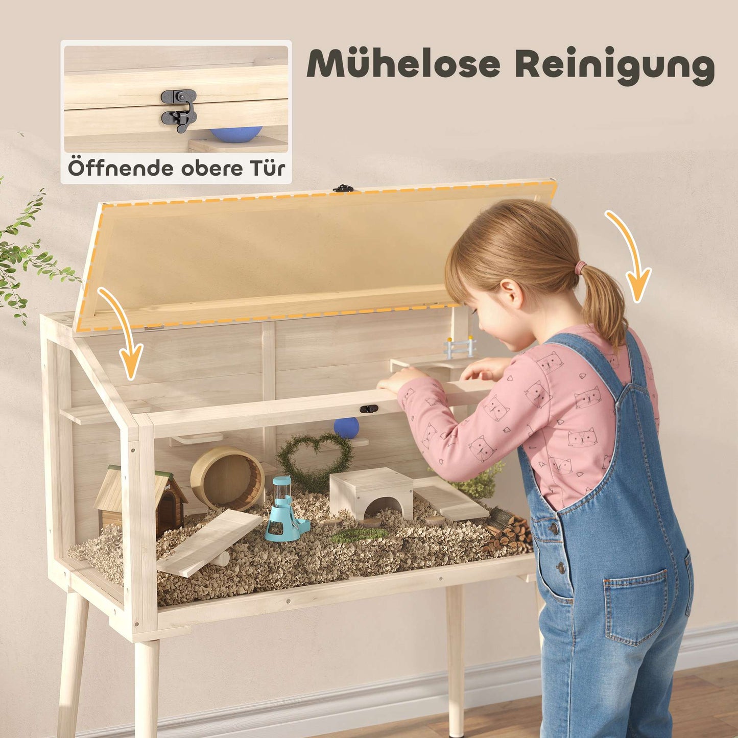 Hamster Cage with Accessories, 110x52x101 cm, Wood/Plastic