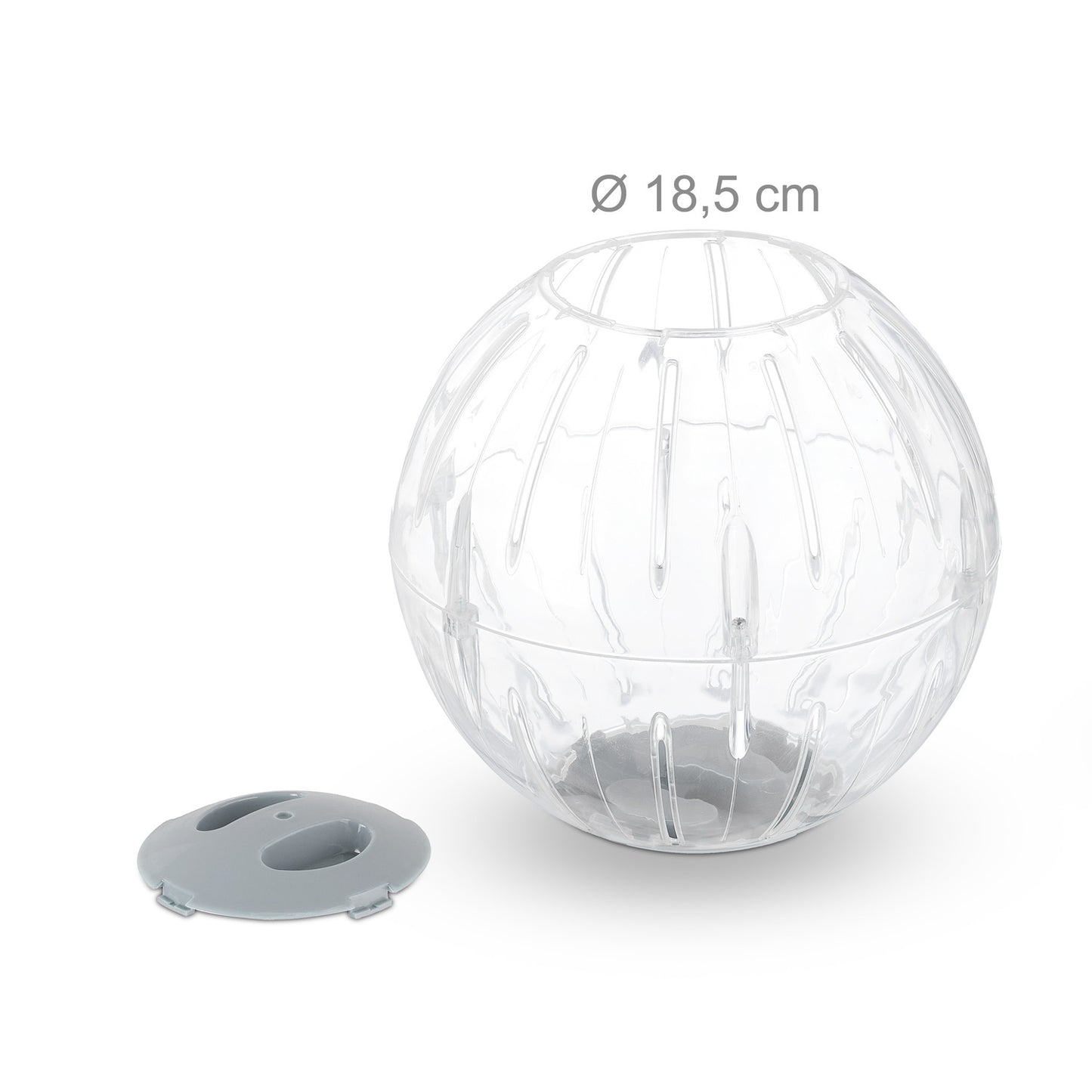Hamster ball with gray lid