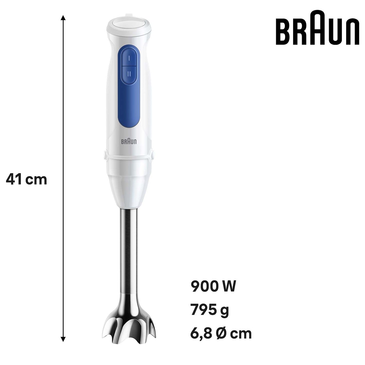Hand Blender, Stainless Steel, 700W, Variable Speed
