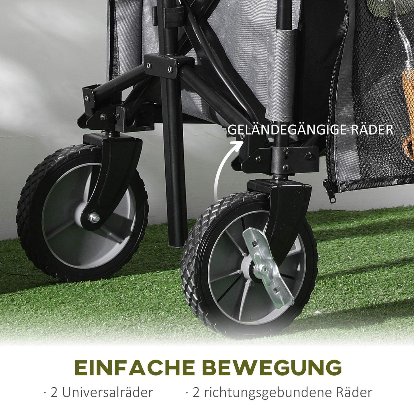 Collapsible trolley with adjustable handle, 120 kg capacity