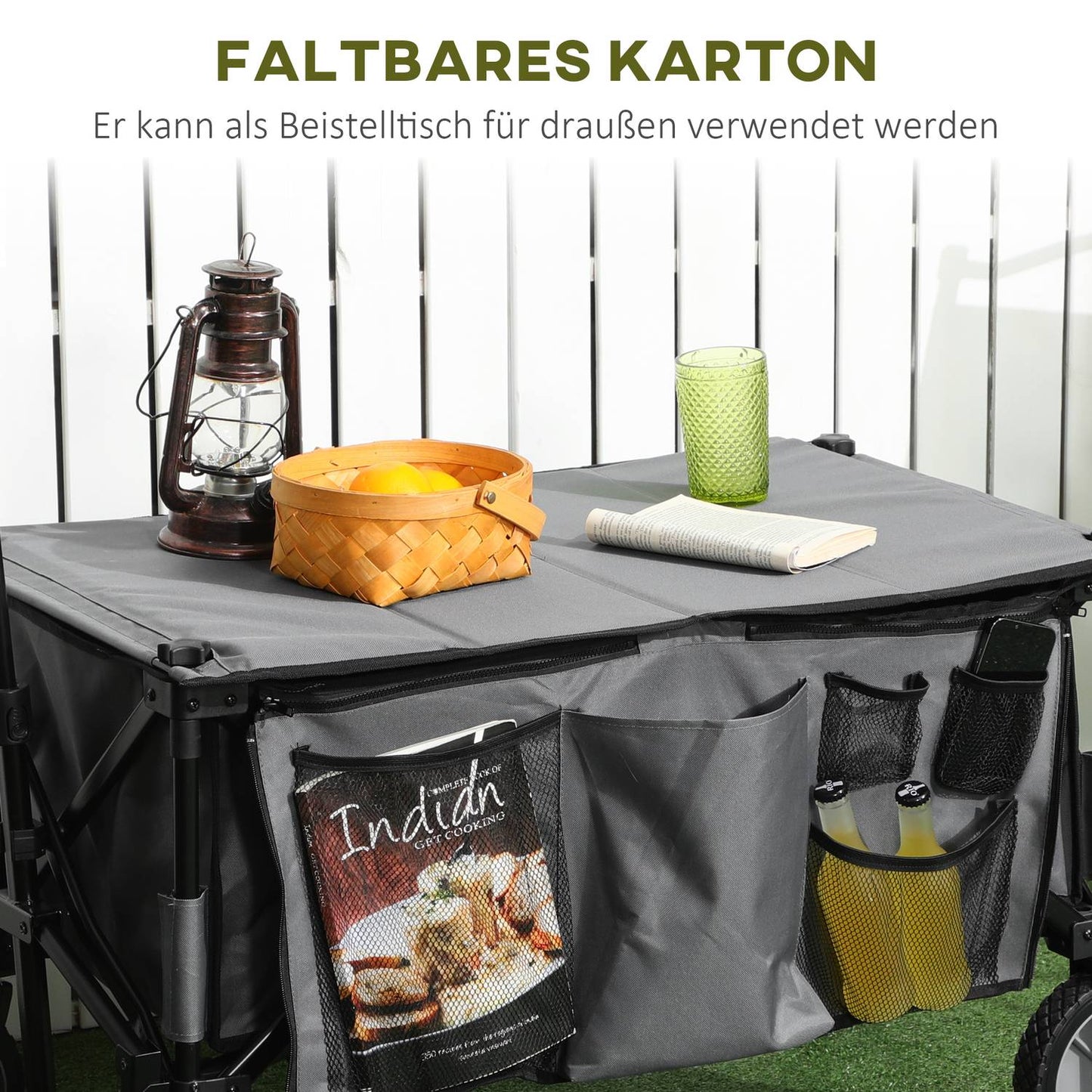 Collapsible trolley with adjustable handle, 120 kg capacity