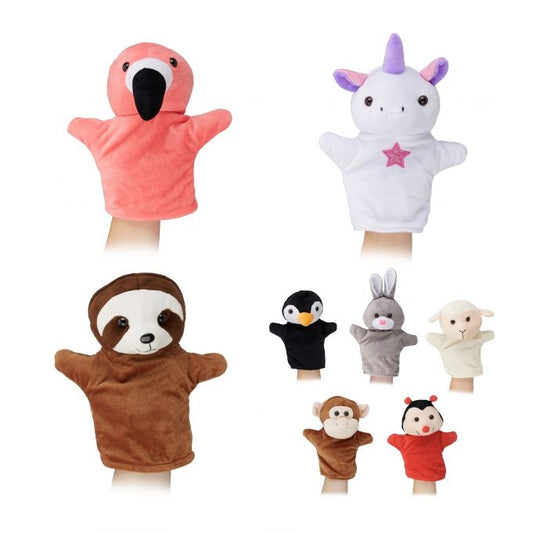 Hand puppets with animals for children