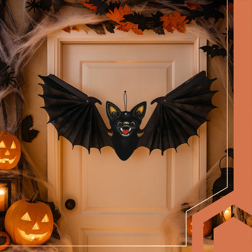 Hanging Bat Halloween Decoration, 60cm, Black