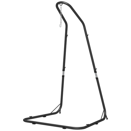 Height-adjustable hanging chair in metal, black