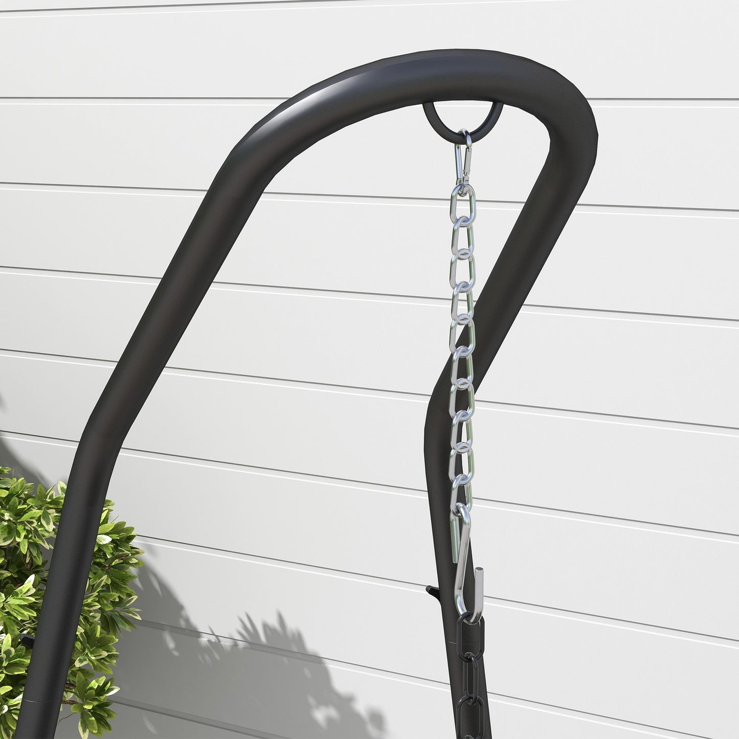 Height-adjustable hanging chair in metal, black