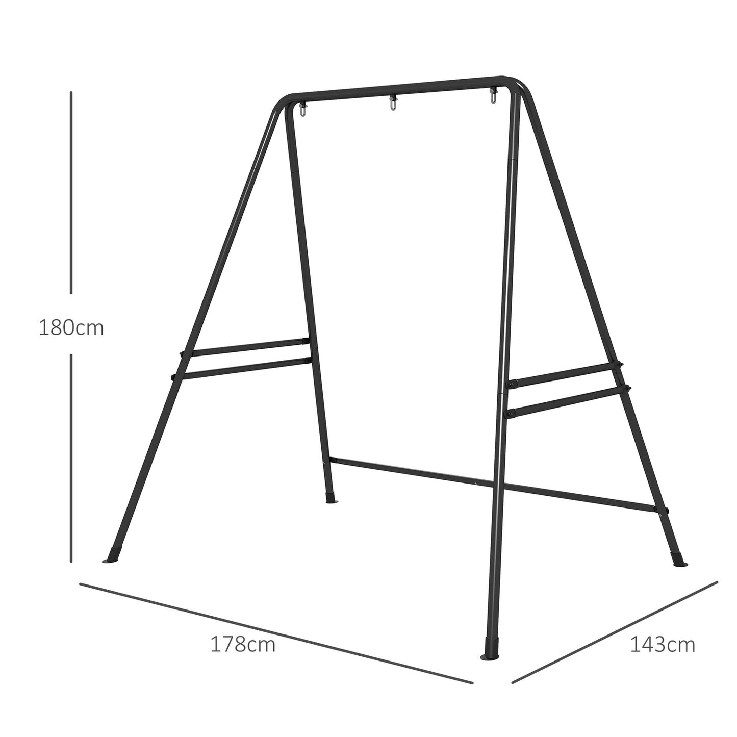 Steel for hanging chairs, 150 kg capacity, indoor/outdoor