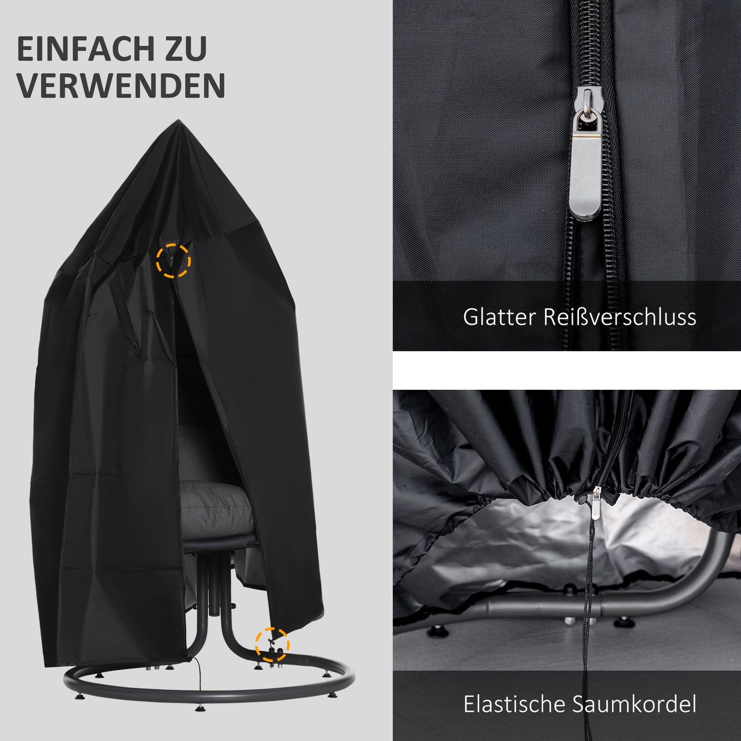 Waterproof hanging chair cover, 210D Oxford, outdoor use