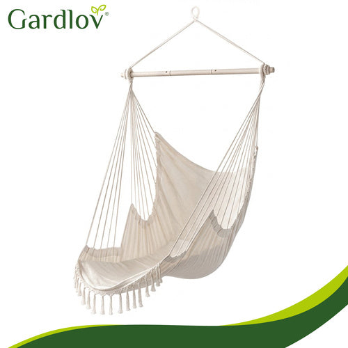 Hanging Chair with Cushions, 150kg Capacity, Beige