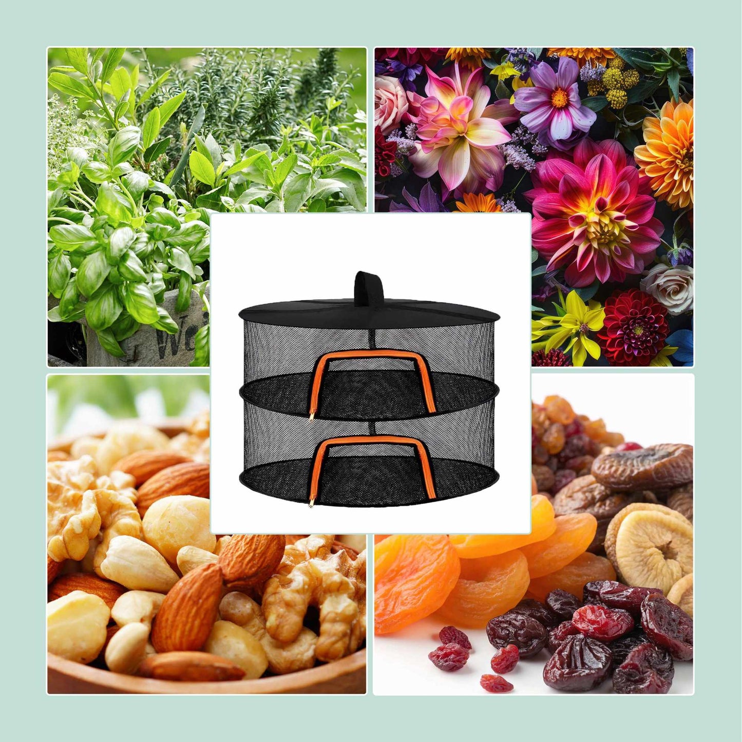 Hanging Foldable Drying Net for Herbs, Fruit, Mushrooms