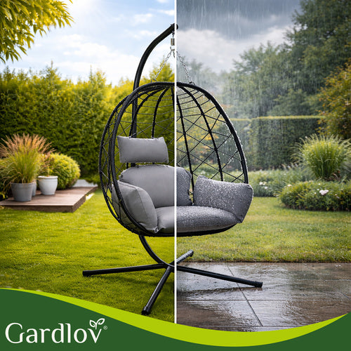 Hanging Garden Swing Chair with Waterproof Cushions, 150kg Capacity