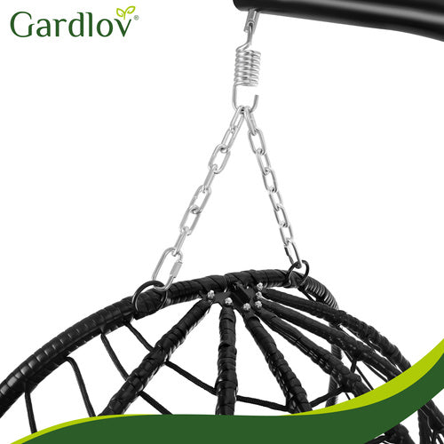 Hanging Garden Swing Chair with Waterproof Cushions, 150kg Capacity