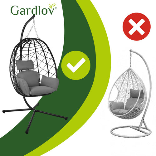 Hanging Garden Swing Chair with Waterproof Cushions, 150kg Capacity
