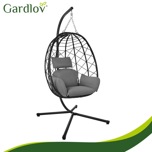 Hanging Garden Swing Chair with Waterproof Cushions, 150kg Capacity
