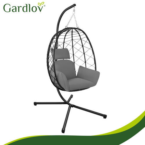 Hanging Garden Swing Chair with Waterproof Cushions, 150kg Capacity