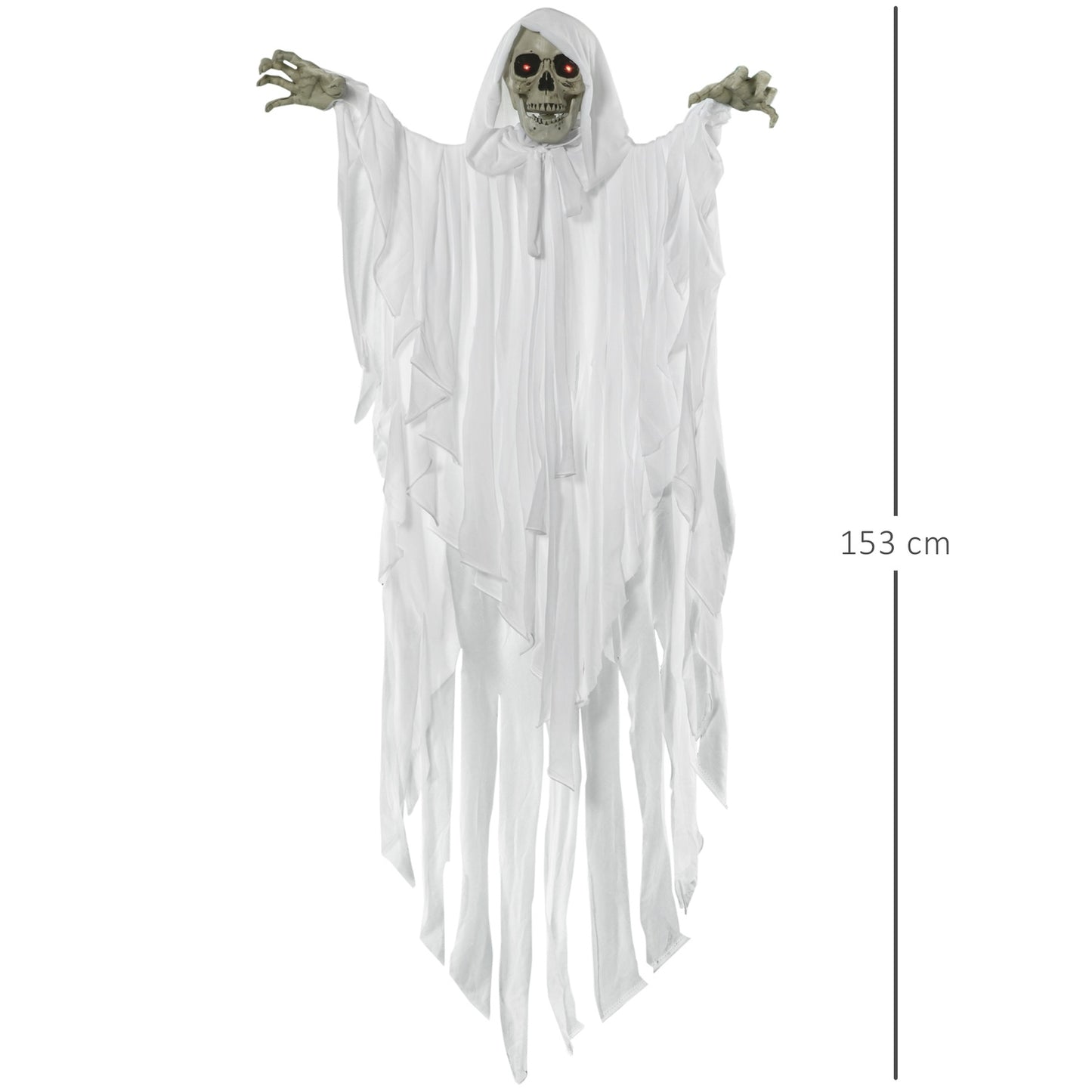 Hanging Glow-In-The-Dark Skeleton With Sound, 153 cm