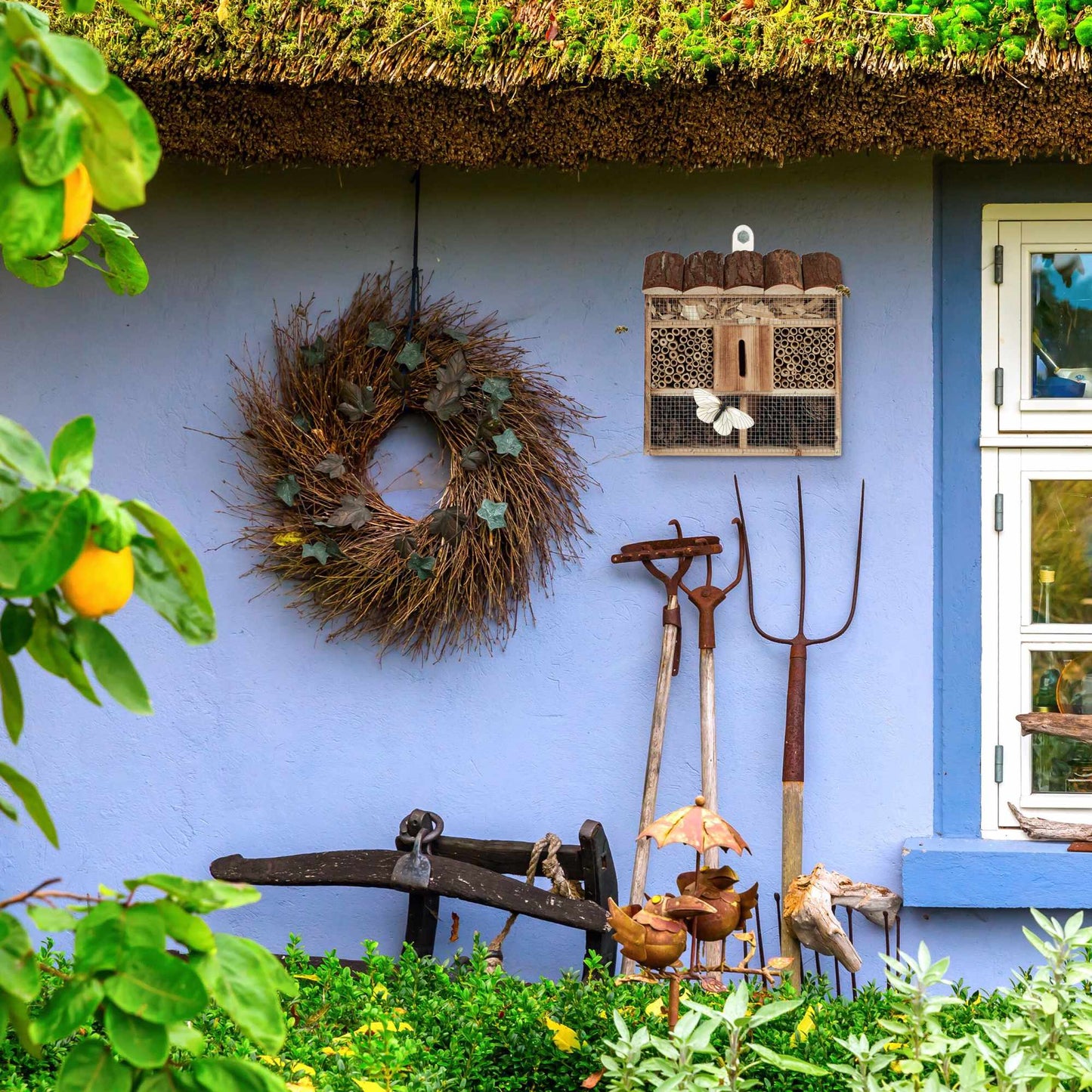 Hanging Insect Hotel, Bug House for Wild Bees or Butterflies, Nest Help for Bugs