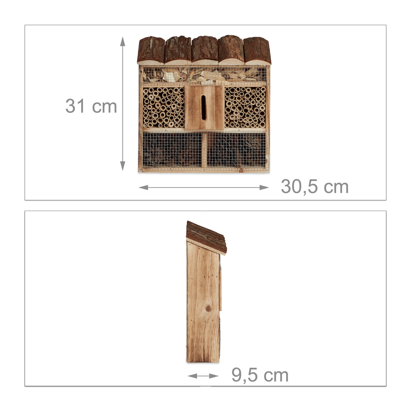 Hanging Insect Hotel, Bug House for Wild Bees or Butterflies, Nest Help for Bugs