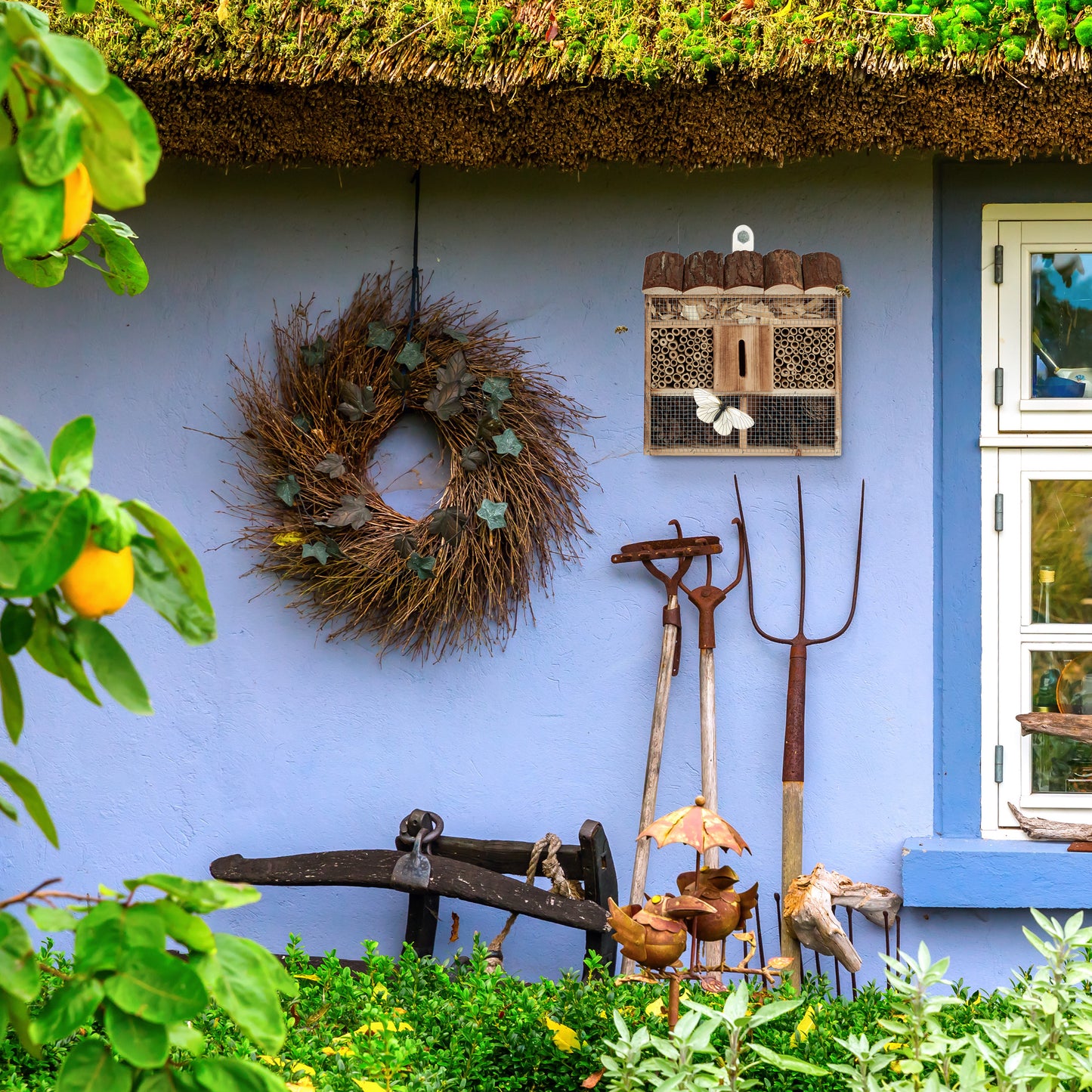 Hanging Insect Hotel, Bug House for Wild Bees or Butterflies, Nest Help for Bugs