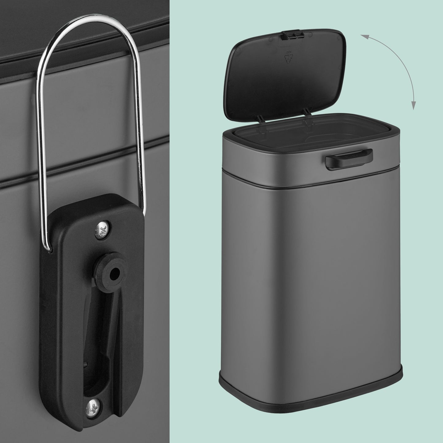 Hanging Kitchen Waste Bin, 5L, Wall-Mountable
