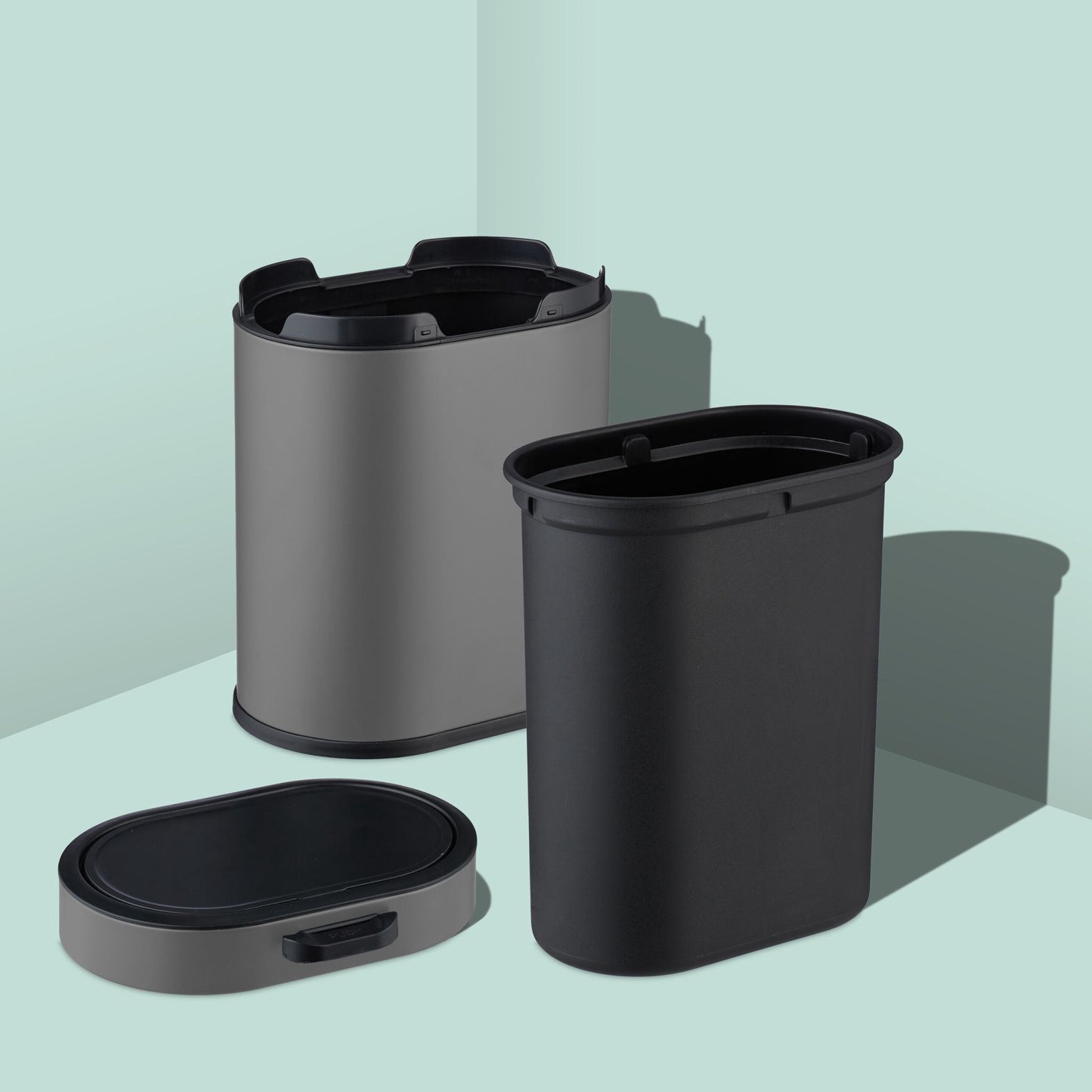 Hanging Waste Bin 5L with Push-Up Lid for Kitchen/Bathroom